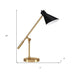 22" Brass Metal Desk Table Lamp With Black Cone Shade - Minihomy