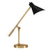 22" Brass Metal Desk Table Lamp With Black Cone Shade - Minihomy