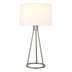 28" Nickel Metal Table Lamp With White Drum Shade - Minihomy