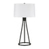 28" Black Metal Table Lamp With White Drum Shade - Minihomy