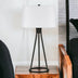 28" Black Metal Table Lamp With White Drum Shade - Minihomy