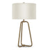 25" Brass Metal Table Lamp With White Drum Shade - Minihomy