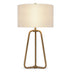 25" Brass Metal Table Lamp With White Drum Shade - Minihomy