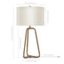 25" Brass Metal Table Lamp With White Drum Shade - Minihomy