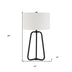 25" Black Metal Table Lamp With White Drum Shade - Minihomy