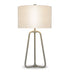 25" Nickel Metal Table Lamp With White Drum Shade - Minihomy