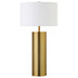 30" Brass Metal Table Lamp With White Drum Shade - Minihomy