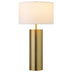 30" Brass Metal Table Lamp With White Drum Shade - Minihomy