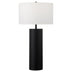 30" Black Metal Table Lamp With White Drum Shade - Minihomy