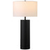 30" Black Metal Table Lamp With White Drum Shade - Minihomy