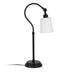 25" Black Metal Arched Table Lamp With White Drum Shade - Minihomy