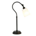 25" Black Metal Arched Table Lamp With White Drum Shade - Minihomy