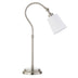 25" Nickel Metal Arched Table Lamp With White Drum Shade - Minihomy