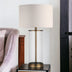 28" Brass Glass Table Lamp With White Drum Shade - Minihomy