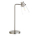 21" Nickel Metal Arched Table Lamp With Clear Cone Shade - Minihomy