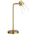 21" Brass Metal Arched Table Lamp With Clear Cone Shade - Minihomy