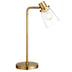 21" Brass Metal Arched Table Lamp With Clear Cone Shade - Minihomy