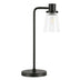 21" Black Metal Arched Table Lamp With Clear Cone Shade - Minihomy