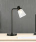 21" Black Metal Arched Table Lamp With Clear Cone Shade - Minihomy