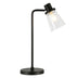 21" Black Metal Arched Table Lamp With Clear Cone Shade - Minihomy