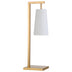 26" Brass Metal Desk Table Lamp With White Cone Shade - Minihomy