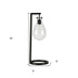 25" Black Metal Desk Table Lamp With Clear Seeded Novelty Shade - Minihomy