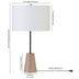 26" Brown and Black Metal Table Lamp With White Drum Shade - Minihomy