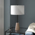 26" Brown and Black Metal Table Lamp With White Drum Shade - Minihomy