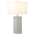 25" White Ceramic Table Lamp With White Drum Shade - Minihomy