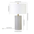 25" White Ceramic Table Lamp With White Drum Shade - Minihomy