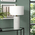 25" White Ceramic Table Lamp With White Drum Shade - Minihomy