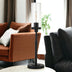 26" Black Metal Table Lamp With Clear Seeded Cylinder Shade - Minihomy