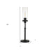 26" Black Metal Table Lamp With Clear Seeded Cylinder Shade - Minihomy