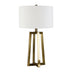 24" Brass Metal Table Lamp With White Drum Shade - Minihomy