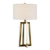 24" Brass Metal Table Lamp With White Drum Shade - Minihomy