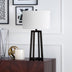 24" Black and White Metal Table Lamp With White Drum Shade - Minihomy