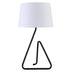 22" Black Metal Table Lamp With White Bell Shade - Minihomy