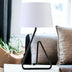 22" Black Metal Table Lamp With White Bell Shade - Minihomy