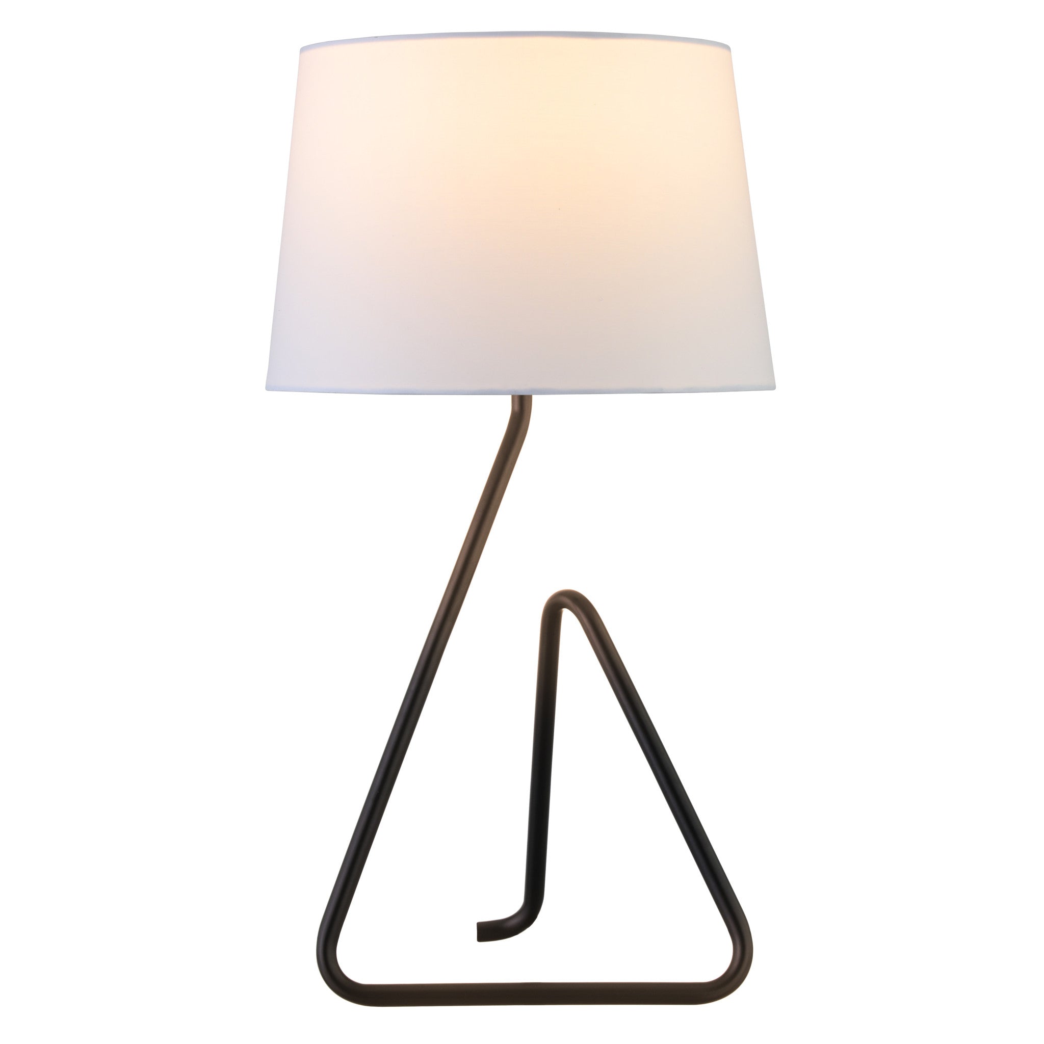 22" Black Metal Table Lamp With White Bell Shade - Minihomy