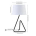 22" Black Metal Table Lamp With White Bell Shade - Minihomy