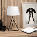 22" Black Metal Table Lamp With White Bell Shade - Minihomy