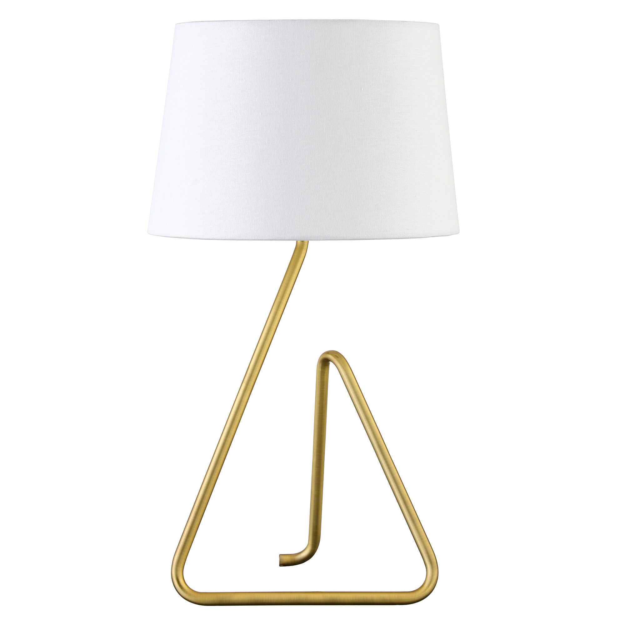 22" Brass Metal Table Lamp With White Bell Shade - Minihomy