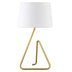 22" Brass Metal Table Lamp With White Bell Shade - Minihomy