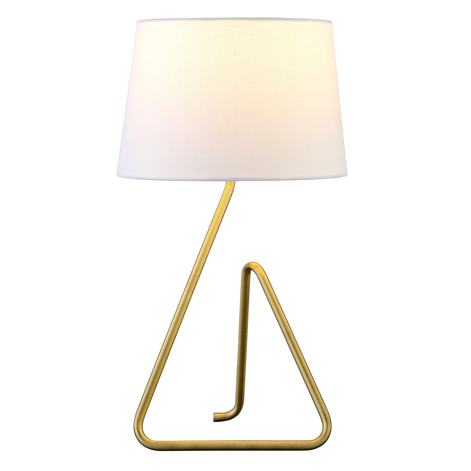 22" Brass Metal Table Lamp With White Bell Shade - Minihomy