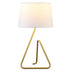 22" Brass Metal Table Lamp With White Bell Shade - Minihomy