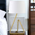 22" Brass Metal Table Lamp With White Bell Shade - Minihomy