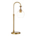 27" Brass Metal Arched Table Lamp With Clear Seeded Dome Shade - Minihomy