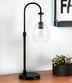 27" Black Metal Arched Table Lamp With Clear Dome Shade - Minihomy