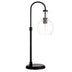 27" Black Metal Arched Table Lamp With Clear Dome Shade - Minihomy