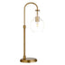 27" Brass Metal Arched Table Lamp With Clear Dome Shade - Minihomy